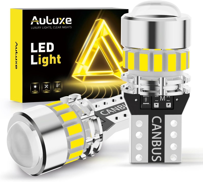 AULUXE 194 لمبة LED – أكثر سطوعًا بنسبة 500%، 6500K أبيض، خالية من الأخطاء CANBUS – ساطعة للغاية لرقم اللوحة، القبة، الخريطة، الصندوق، الباب، أضواء المجاملة – تناسب T10، 168، 2825، W5W – عبوة من 2 - Image 1